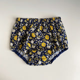 Navy & yellow floral vines handmade bloomers