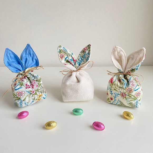 Wildflowers Easter bunny reversible treat bag