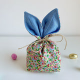 Ditsy floral Easter bunny reversible treat bag