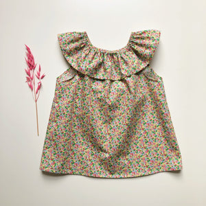 Ditsy floral ruffle collar blouse, 2-3 years