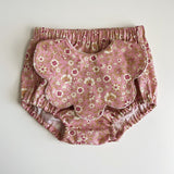 Rose pink floral handmade bloomers, 18-24 months