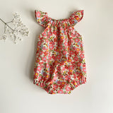 Summer flowers flutter sleeve romper