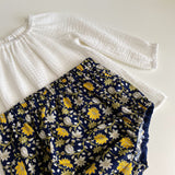 Navy & yellow floral vines handmade bloomers, 2-3 years