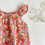 Summer flowers flutter sleeve romper