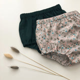 Grey floral bloomers, 6-12 months