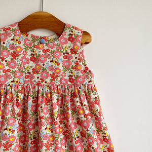 Summer flowers classic handmade dress