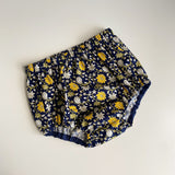 Navy & yellow floral vines handmade bloomers