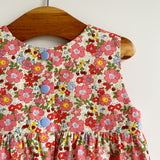 Summer flowers classic handmade dress