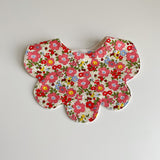 Summer flowers scalloped edge bib