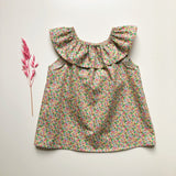 Ditsy floral ruffle collar blouse