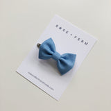 Light blue denim classic hair bow - headband, bobble or clip