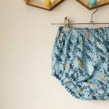 Blue abstract print bloomers, 18-24 months