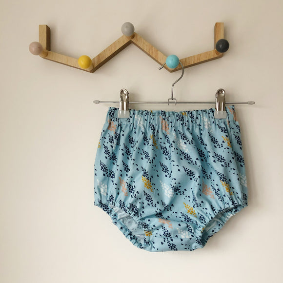 Blue abstract print bloomers, 18-24 months
