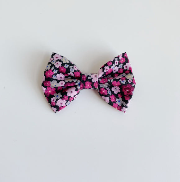 Berry floral print classic hair bow - headband, clip or bobble
