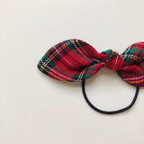 Red tartan hair bow knot - headband or bobble